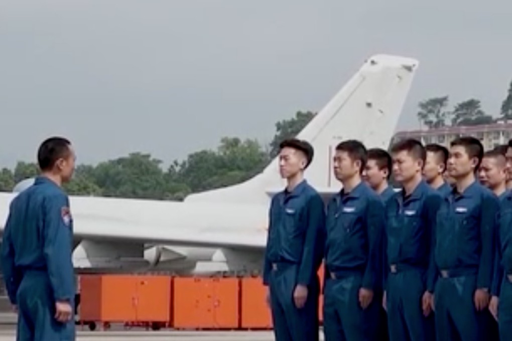 Some of the personnel taking part in the PLA Southern Theatre Command’s bomber exercises in the South China Sea after the Lunar New Year. Photo: CCTV