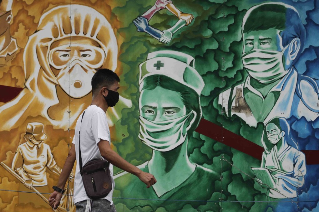 A mural outside the Mission Hospital in Pasig City, Philippines. Photo: AP