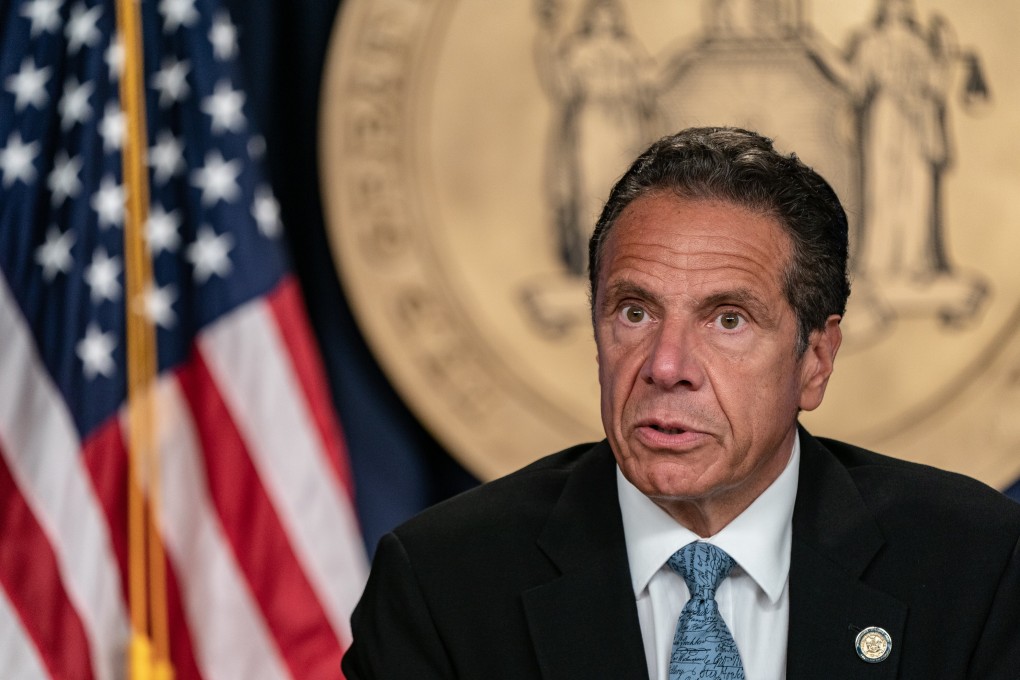 New York Governor Andrew Cuomo speaks during a media briefing at his office in July 2020. Photo: TNS
