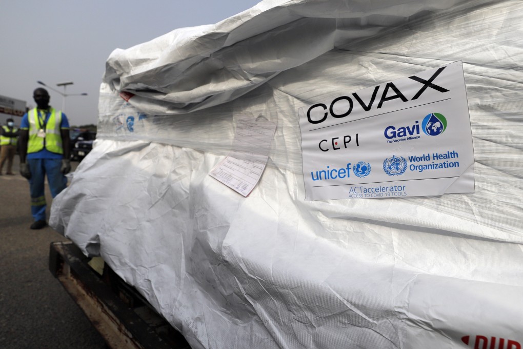 The first shipment of Covid-19 vaccines distributed by the Covax Facility arrive at the Kotoka International Airport in Accra, Ghana. Photo: AP