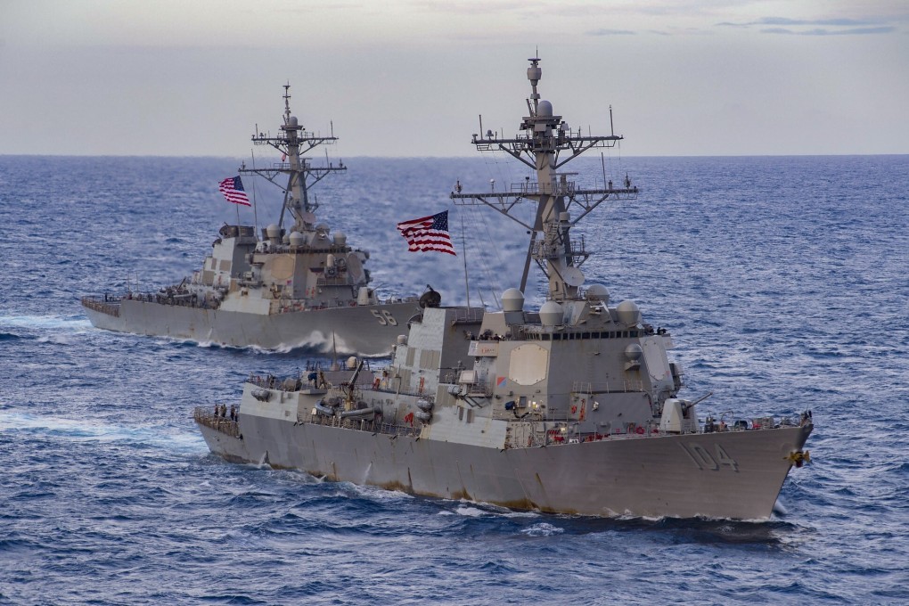 The USS Sterett and USS John S. McCain are part of US carrier strike groups conducting operations in the Indo-Pacific in support of maritime security operations. Photo: US Navy