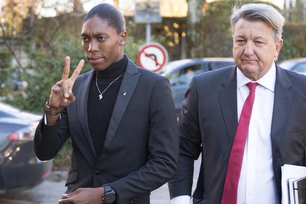 South African runner Caster Semenya arrives with her lawyer Gregory Nott for her hearing at the international Court of Arbitration for Sport (CAS) in Lausanne, Switzerland in 2019. Photo: EPA