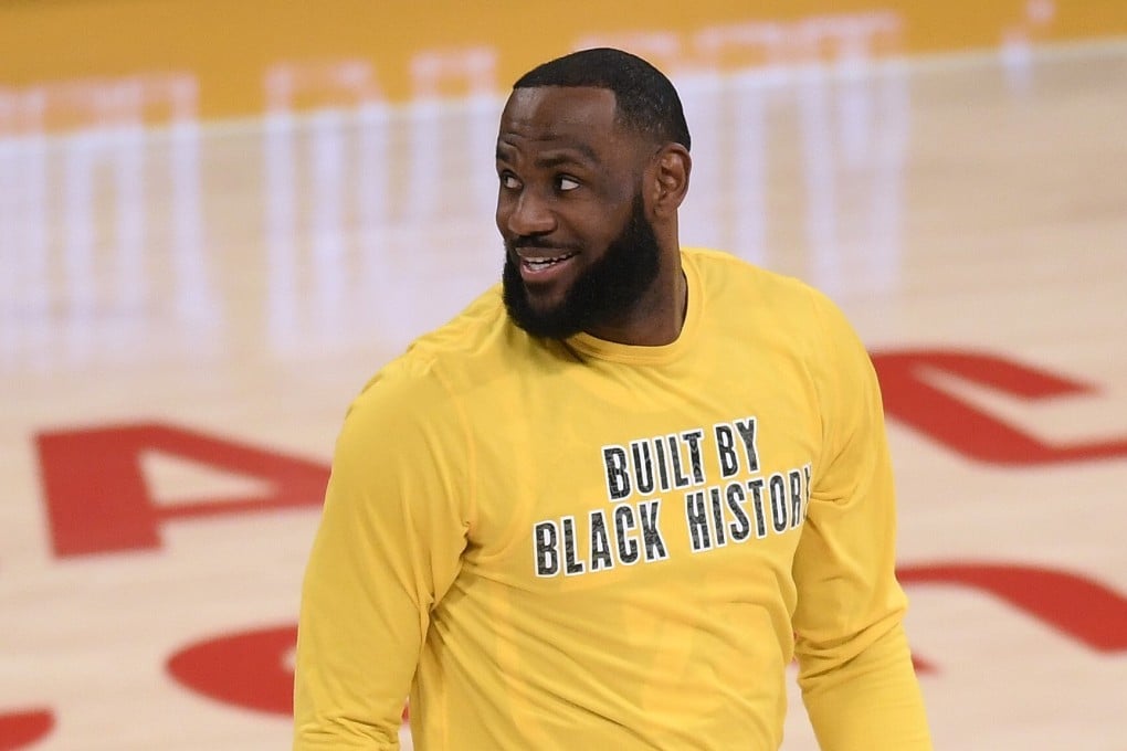 LeBron James, of the Los Angeles Lakers, warms up before the game against the Portland Trail Blazers. James responded to comments from Swedish footballer Zlatan Ibrahimovic after the game. Photo: AFP