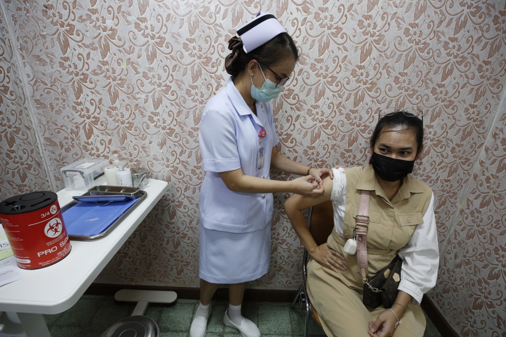 A health care worker practises administering a vaccine during preparations for Thailand’s Covid-19 vaccination drive at Rajavithi Hospital in Bangkok earlier this month. Photo: EPA