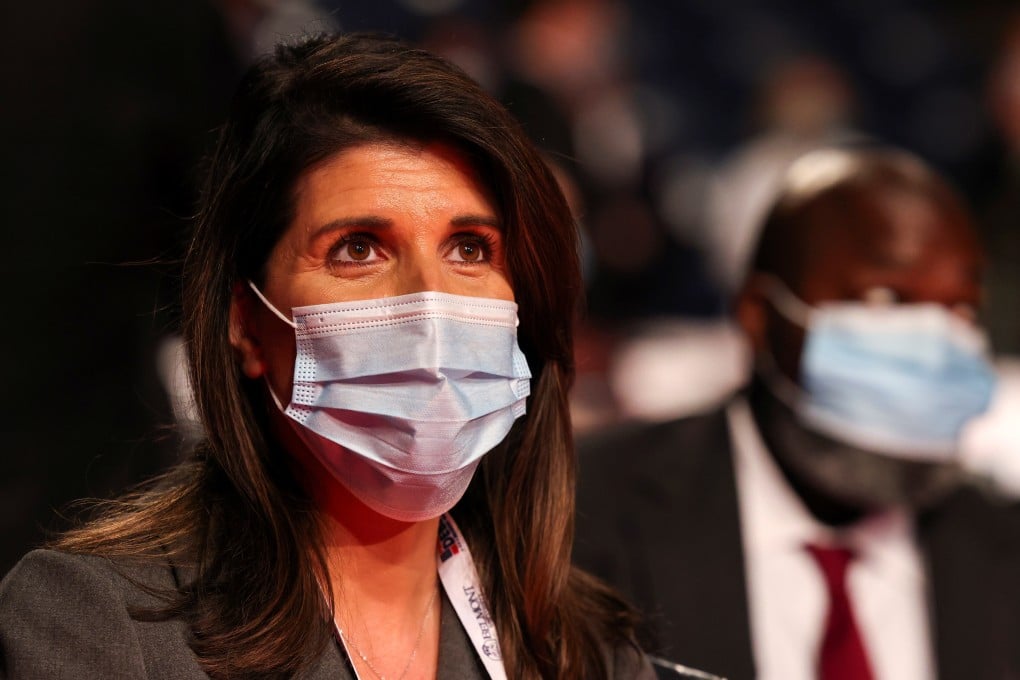 Former UN ambassador Nikki Haley looks on at the final 2020 US presidential campaign debate between former president Donald Trump and then-Democratic presidential nominee Joe Biden at Belmont University in Nashville, Tennessee last October. Photo: Reuters