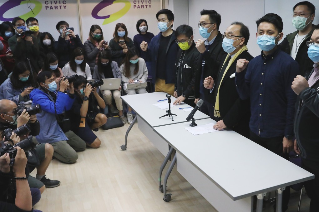 Pan-democrats hold a press briefing last month following the mass arrests. Photo: May Tse