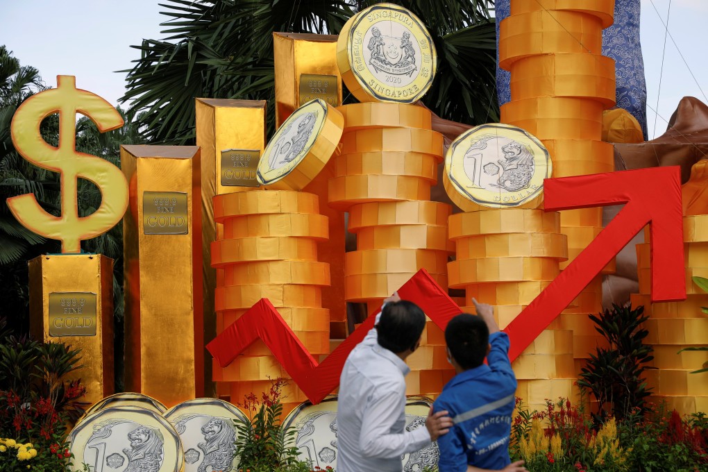 Lunar New Year decorations at Gardens by the Bay in Singapore. Photo: Reuters