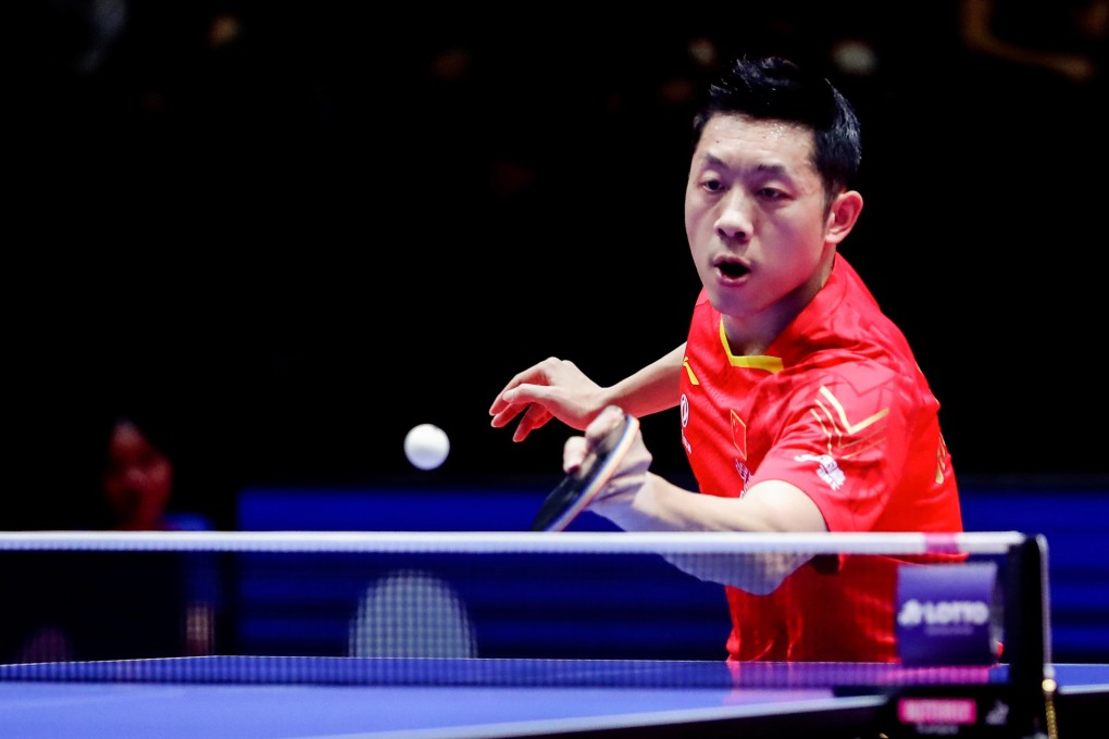 Xu Xin of China returns the ball at the 2020 ITTF World Tour Platinum German Open in Magdeburg, Germany. Photo: Xinhua