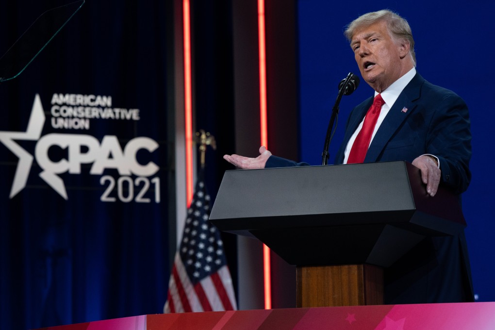 Donald Trump told a conservative conference that the Biden administration’s decision to rejoin the WHO was a “horrendous surrender”. Photo: Bloomberg