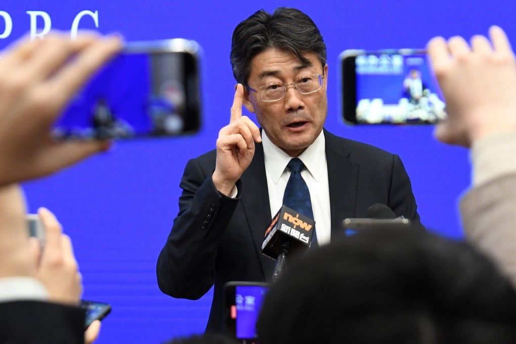 George Gao Fu, director of the Chinese Centre for Disease Control and Prevention, shown at a news briefing in January, said on Monday that China and the US should work together to find the animal host of the coronavirus. Photo: AFP