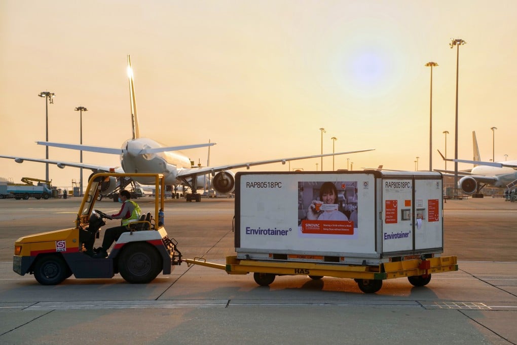Sinovac jabs arrive in Hong Kong last month. Photo: SCMP