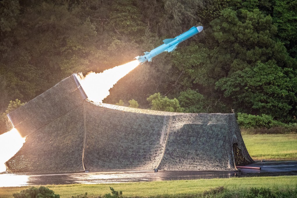 The tests are expected to include cruise missiles with a range of 600km, meaning they could reach mainland China. Photo: Taiwan Defence Ministry/AFP