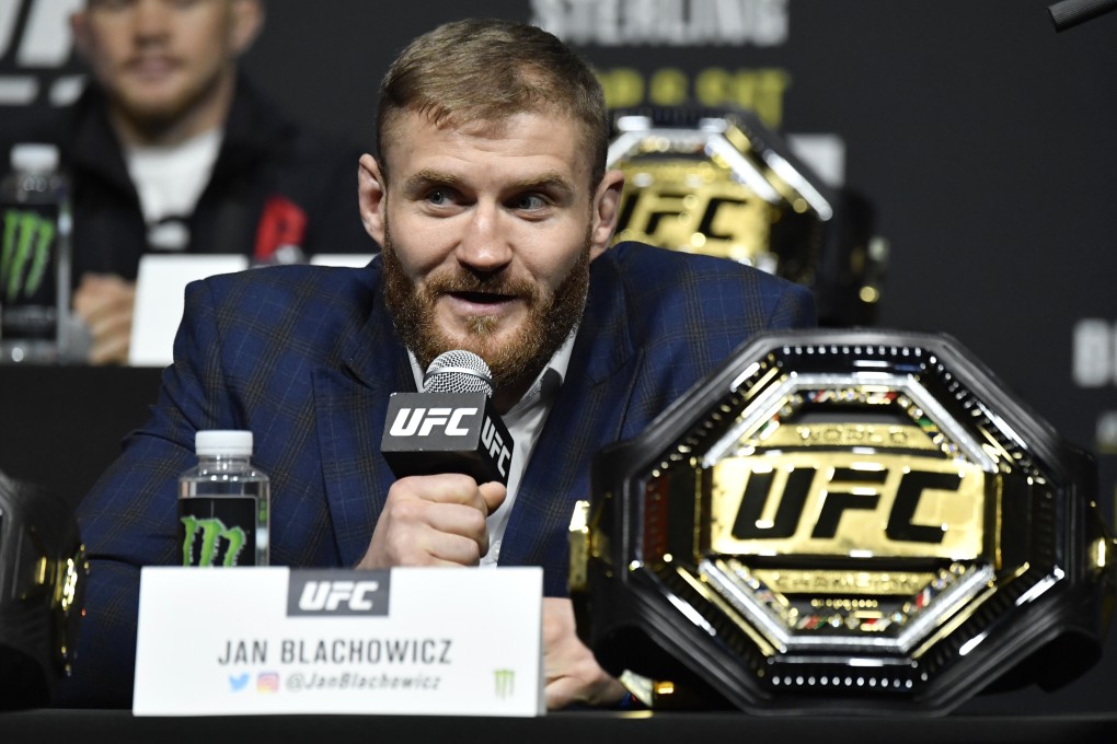 Jan Blachowicz interacts with media during the UFC 259 press conference at UFC Apex on March 4, 2021 in Las Vegas, Nevada. Photo: Jeff Bottari/Zuffa LLC