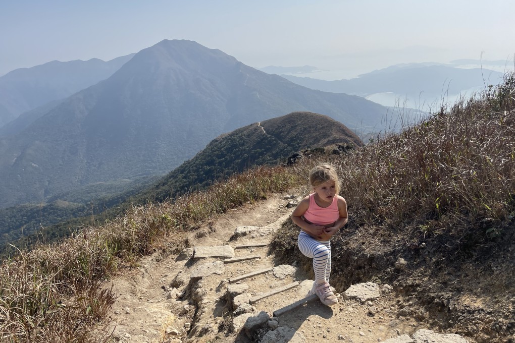 Winnie Wheeler, five years old, hikes the whole Lantau Trail over two months for ImpactHK, a charity for the homeless in Hong Kong. Photos: Handout