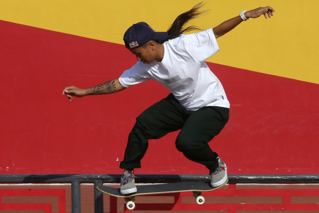 Filipino professional street skateboarder Margielyn Didal at Mei Foo Skatepark, Lai Chi Kok in January 2020. Photo: SCMP / Jonathan Wong