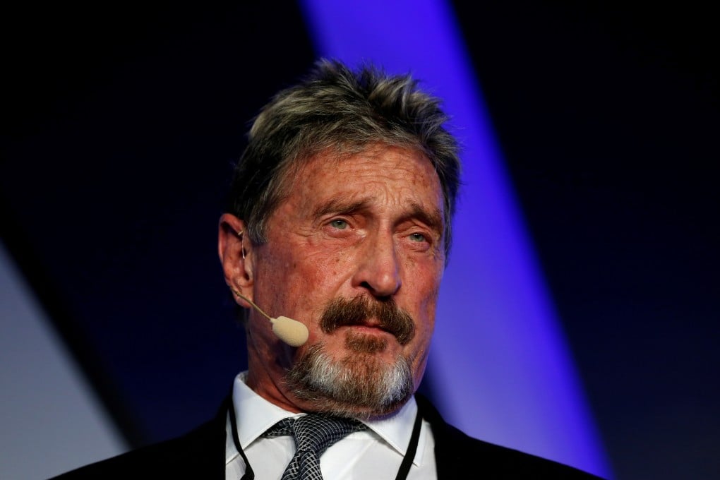 Cybersecurity entrepreneur John McAfee speaks at the Malta Blockchain Summit in November 2018. Photo: Reuters