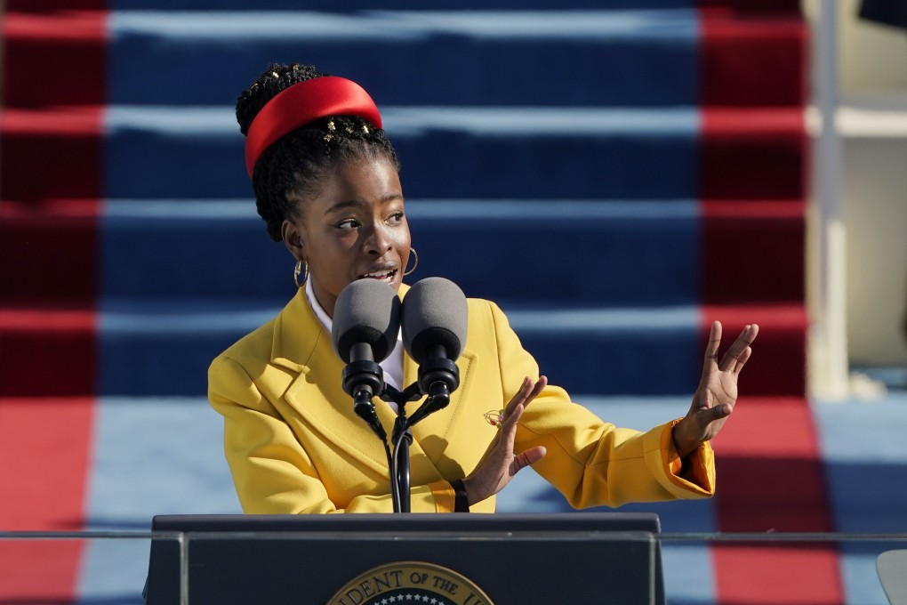 Amanda Gorman recites a poem during the Inauguration of US President Joe Biden at the US Capitol in Washington. Photo: AP