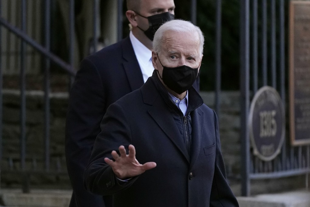 US President Joe Biden leaves the Holy Trinity Catholic Church in the Georgetown neighbourhood of Washington, DC on Saturday. Photo: AP