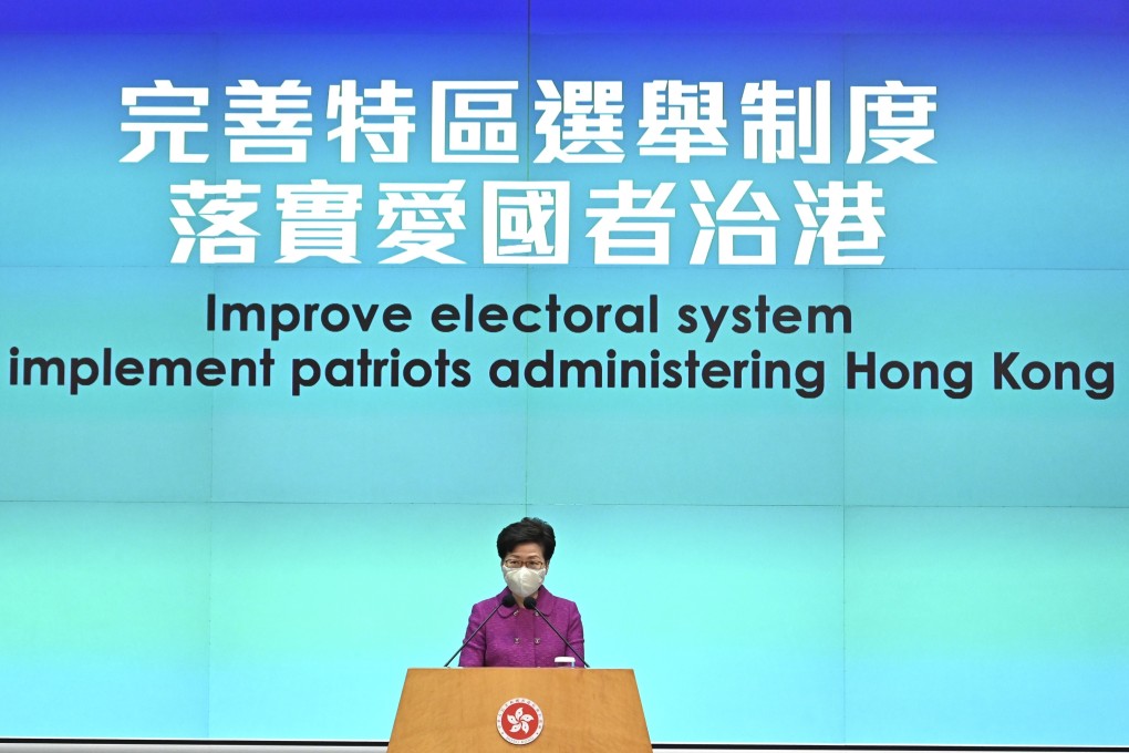 Carrie Lam, chief executive of Hong Kong, at a press conference in Hong Kong on Monday. Photo: Xinhua
