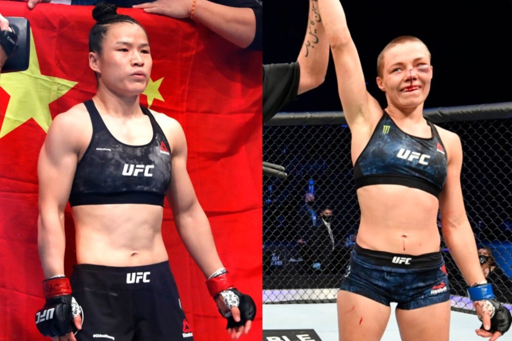 Zhang Weili (left) will face Rose Namajunas (right) at UFC 261. Photo: AP and Jeff Bottari/Zuffa LLC