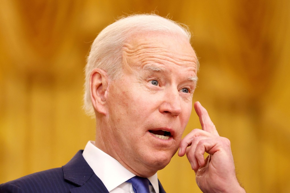 US President Joe Biden speaks at the White House on Monday. Photo: Reuters