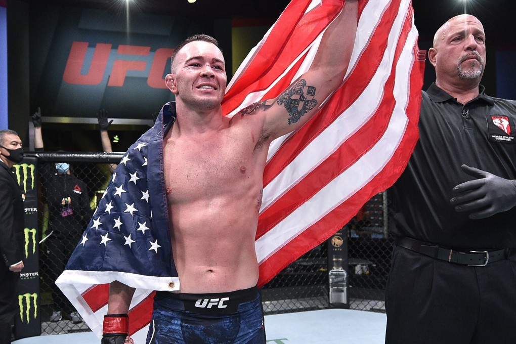 Colby Covington celebrates after his TKO victory over Tyron Woodley. Photo: Chris Unger/Zuffa LLC