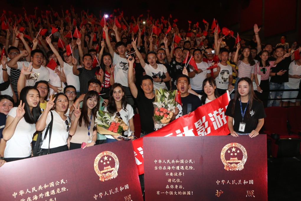 Wu Jing, the story of the Wolf Warrior series, meets fans at an event to promote the nationalistic action movies. Photo: Imaginechina