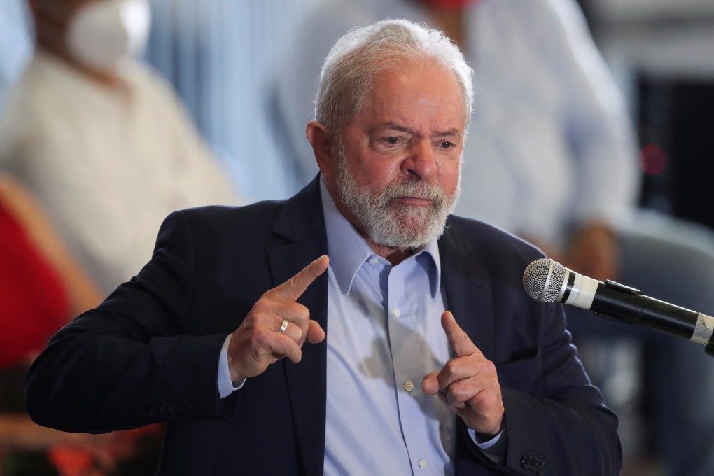 Brazil’s former President Luiz Inacio Lula da Silva gives a news conference in Sao Bernardo do Campo near Sao Paulo on Wednesday. Photo: Reuters