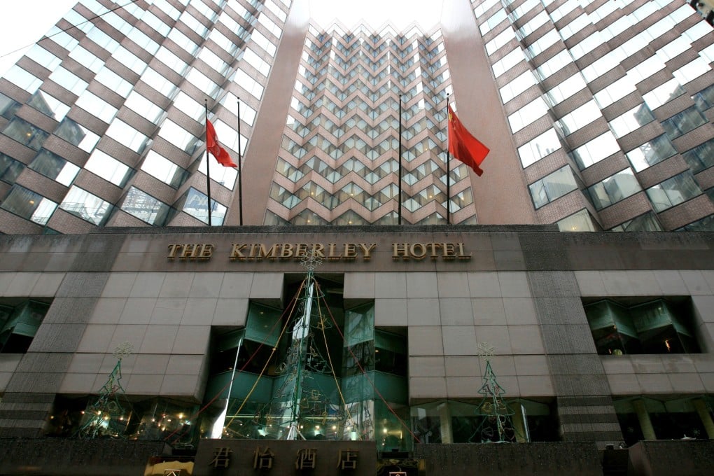 A Hong Kong businessman was attacked with knives after his car crashed outside the Kimberley Hotel in the early hours of Friday morning. Photo: SCMP