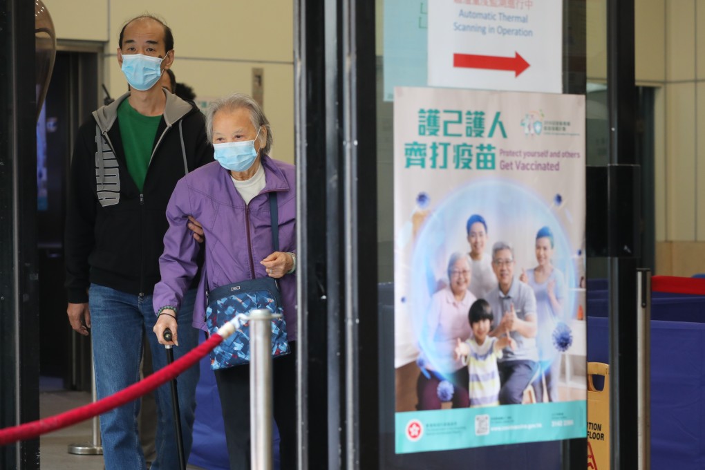 People leaving a vaccination facility at Hong Kong’s Kwun Chung Sport Centre after getting a Sinovac jab. Photo: May Tse
