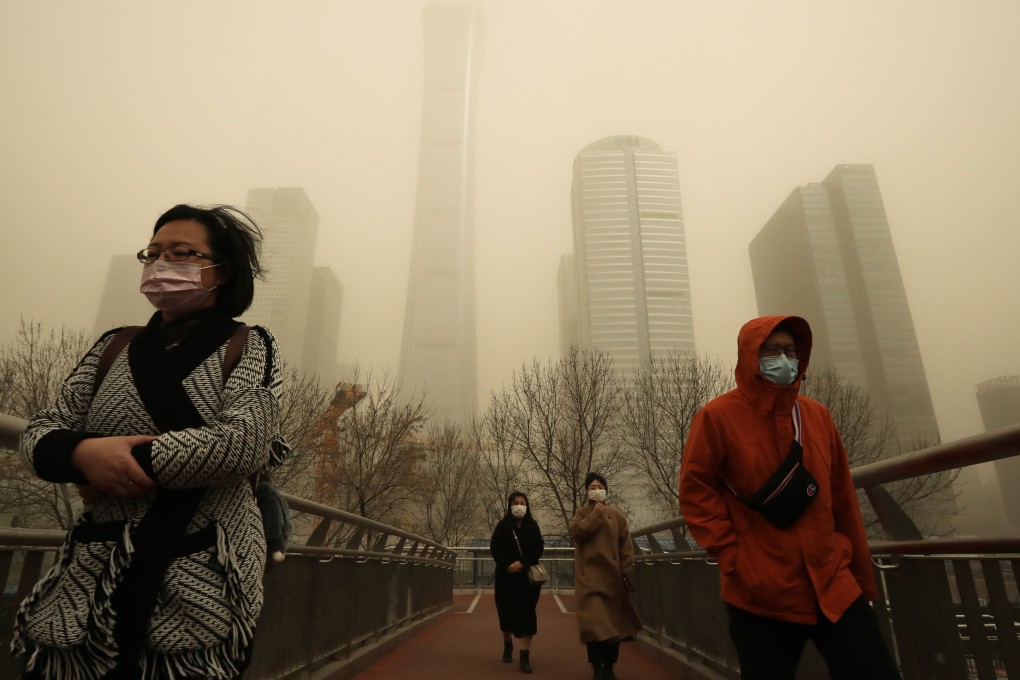 Central Beijing during Monday’s heavy dust storm. Photo: Simon Song
