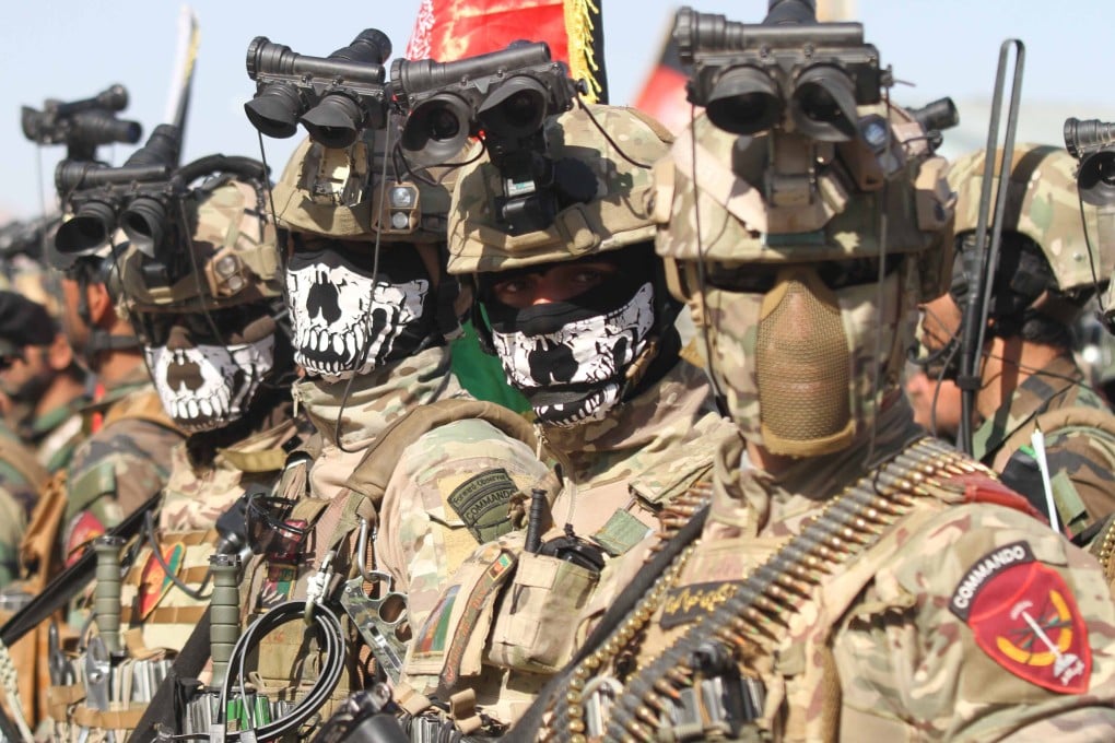 Afghan commandos in Herat, Afghanistan. The country’s forces have faced some blistering assaults from the Taliban. Photo: EPA