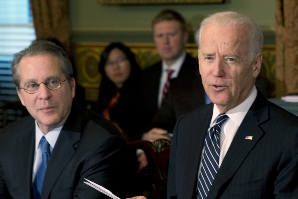 Gene Sperling, left, and US President Joe Biden. Photo: AP