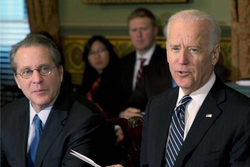 Gene Sperling, left, and US President Joe Biden. Photo: AP