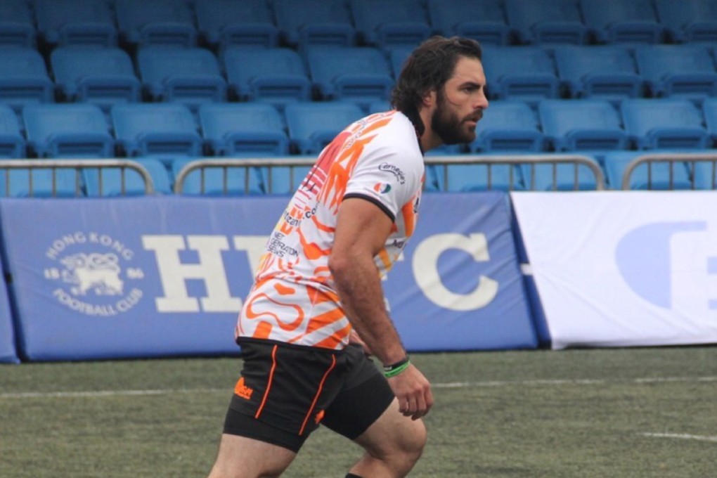 Nate Ebner practises with Samurai at Hong Kong Football Club ahead of the 31st GFI HKFC 10s. Photo: SCMP Pictures