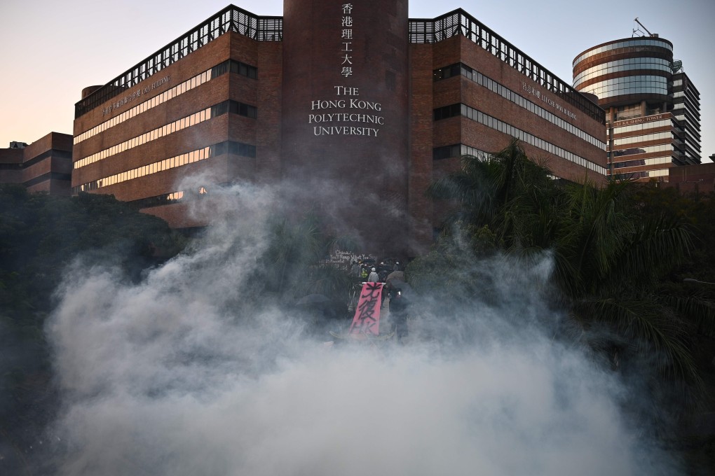 Tear gas was used during the 2019 clashes between police and protesters at Polytechnic University. Photo: AFP