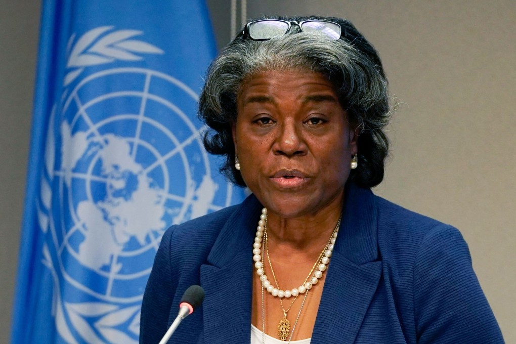 US ambassador to the United Nations, Linda Thomas-Greenfield, and president of the Security Council. Photo: AFP