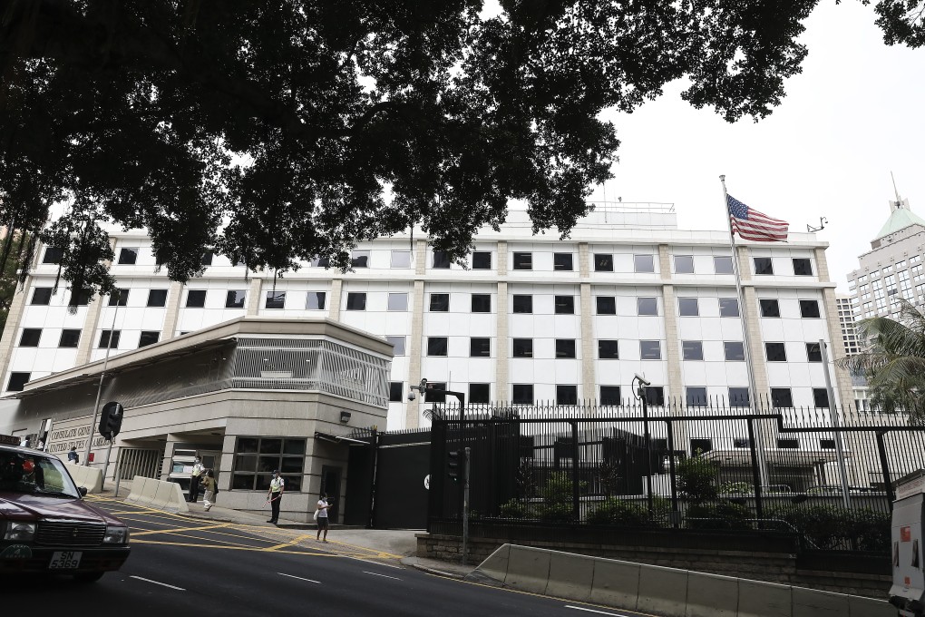 The US consulate in Hong Kong (pictured) temporarily closed its doors after two staff members contracted Covid-19. Photo: K. Y. Cheng