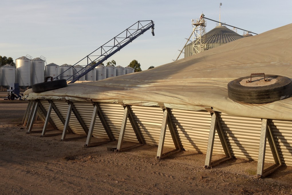 A stockpile of barley awaits shipping at a grain facility in Victoria, Australia. Photo: Bloomberg