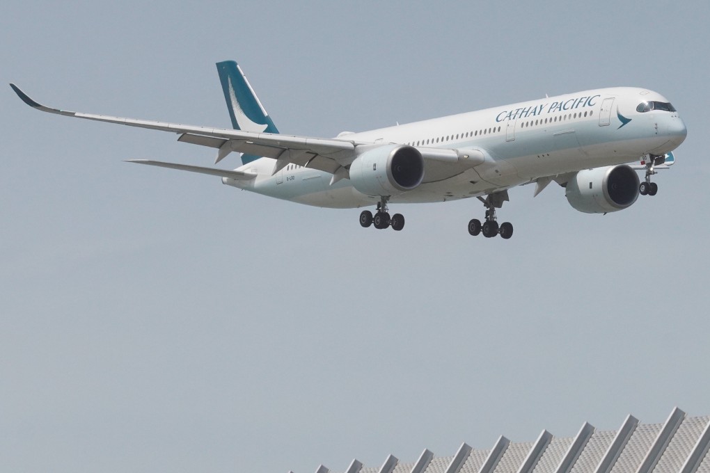 A Cathay Pacific aircraft approaches the runway at Hong Kong International Airport. Photo: Winson Wong