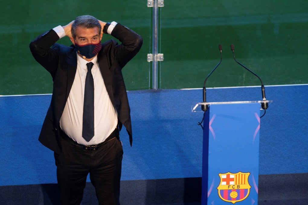 Barcelona’s recently elected president Joan Laporta has said he will do all he can to get Lionel Messi to stay at the Camp Nou. Photo: EPA