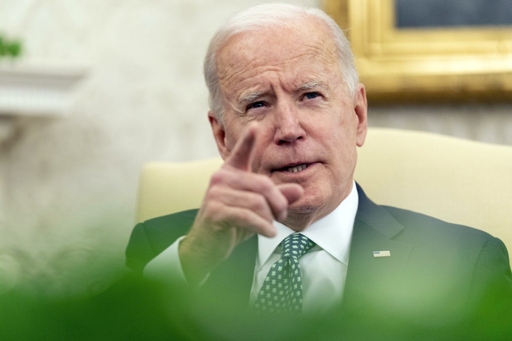 US President Joe Biden addressed the shootings in the Atlanta, Georgia, area just ahead of a virtual meeting on Wednesday with Irish Prime Minister Micheal Martin. Photo: AP