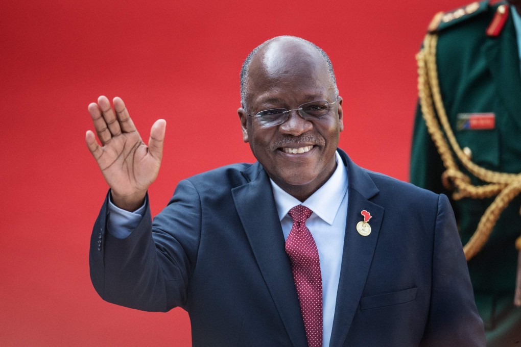 Tanzanian President John Magufuli gestures while arriving at the Loftus Versfeld Stadium in Pretoria, South Africa in May 2019. Photo: AFP