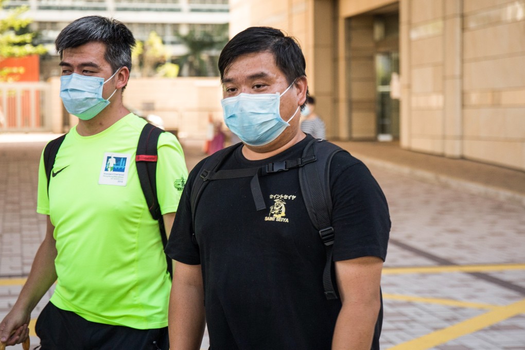 Construction worker Poon Yung-wai (right) after a previous court appearance. Photo: Brian Wong