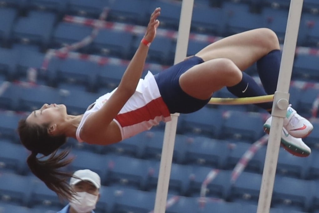 Cecilia Yeung clears the bar in her first competition in 20 months, having recovered from an Achilles tendon injury. Photo: Xiaomei Chen