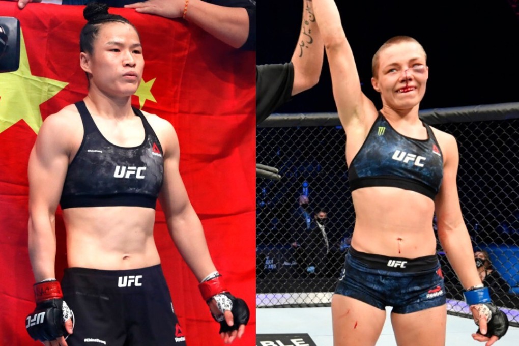 Zhang Weili (left) will face Rose Namajunas at UFC 261. Photo: AP and Jeff Bottari/Zuffa LLC
