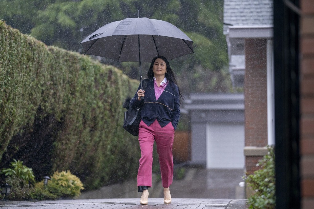 Meng Wanzhou, Huawei Technologies’ chief financial officer, leaves her home in Vancouver on Wednesday to attend an extradition hearing. Photo: The Canadian Press via AP