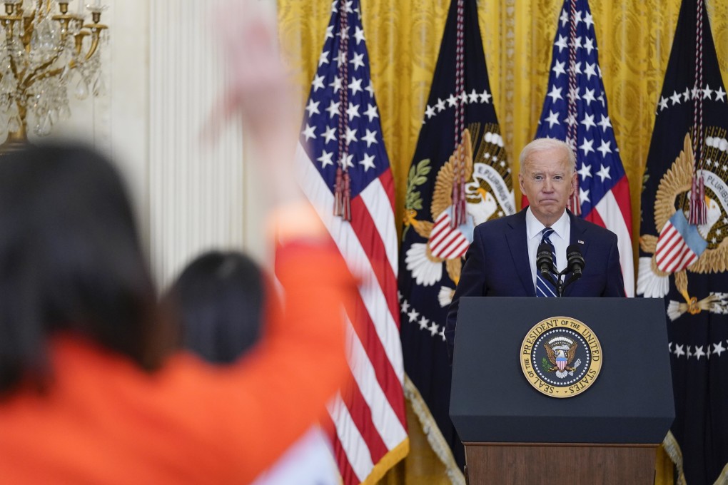 President Joe Biden speaks during a press conference at the White House. Photo: AP