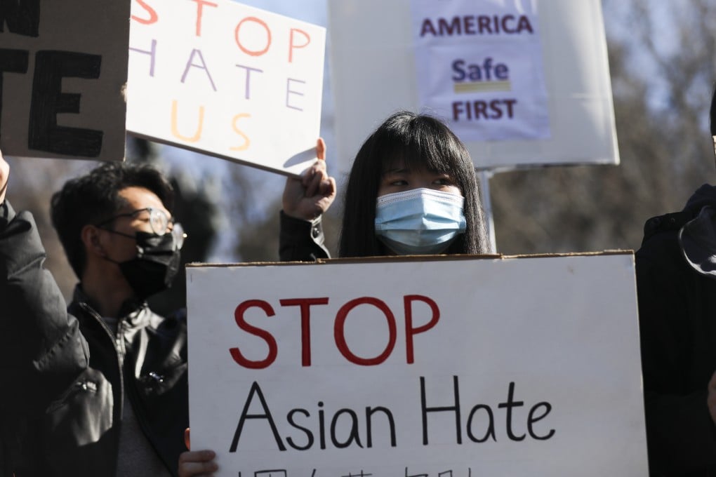 People take part in a protest against Asian hate in New York amid a troubling spike in violence against the Asian-American community during the coronavirus pandemic. Photo: Xinhua