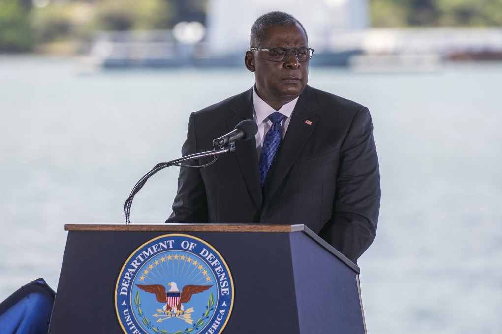 US Secretary of Defence Lloyd Austin speaks at the U.S Indo-Pacific Command at Joint Base Pearl Harbour-Hickam west of Honolulu. Photo: AP